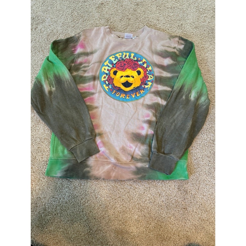 Grateful Dead Forever  Dead & Co Sweatshirt Tie Dye Sz‎ M Jerry Bear Concert Tee